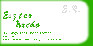 eszter macho business card